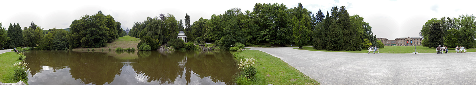 Bergpark Wilhelmshöhe: Fontänenteich, Herkules, Jussowtempel und Schloss Wilhelmshöhe Kassel