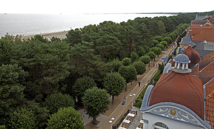 Blick vom Grand City Strandhotel: Ostsee, Strand Ahlbeck