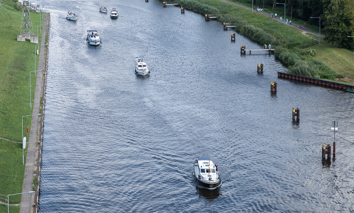 Niederfinow Blick vom Schiffshebewerk: Unterhafen (Oder-Havel-Kanal)