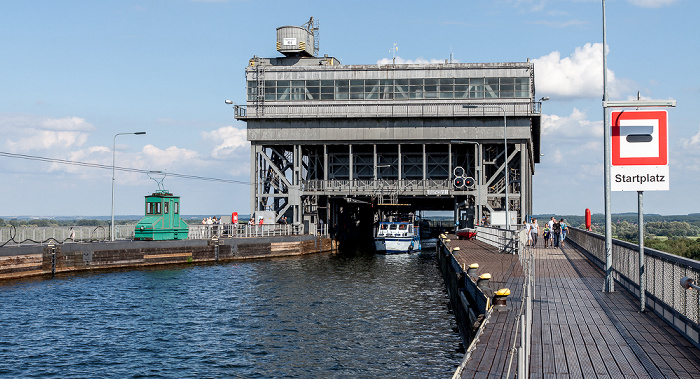 Niederfinow Blick vom Schiffshebewerk: Oberhafen (Oder-Havel-Kanal)