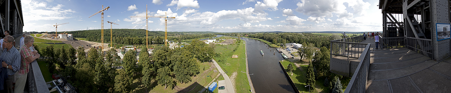 Niederfinow Schiffshebewerk Neues Schiffshebewerk Oder-Havel-Kanal Unterhafen