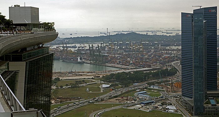 Blick vom SkyPark at Marina Bay Sands Singapur