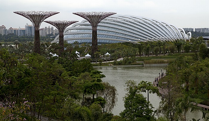 Singapur Gardens by the Bay: Bay South Garden - Silver Garden (Supertrees) und Flower Dome