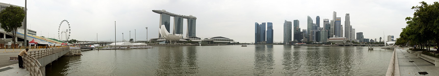 Singapur Marina Bay ArtScience Museum Marina Bay Financial Centre Marina Bay Sands Marina Centre Raffles Place Singapore Flyer The Float at Marina Bay