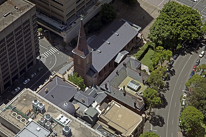 Blick vom Sydney Tower: Central Business District (CBD) - St James' Church Sydney