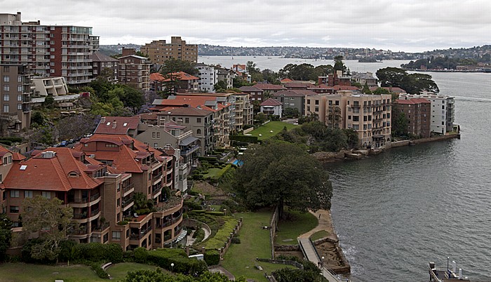 Blick von der Sydney Harbour Bridge: Kirribilli (North Shore), Port Jackson Sydney
