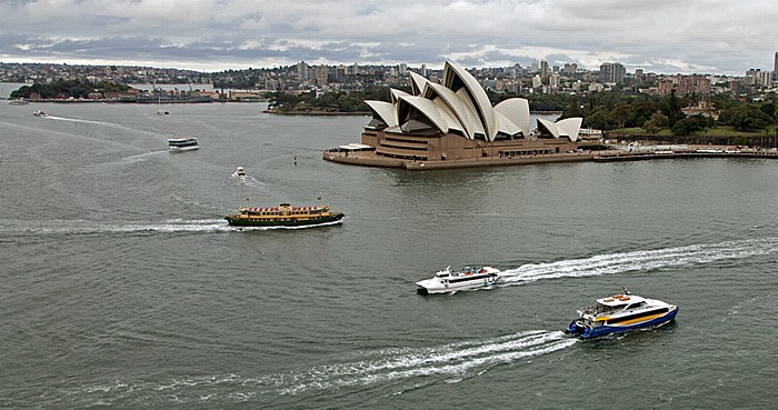 Blick von der Sydney Harbour Bridge: Port Jackson, Sydney Opera House Sydney