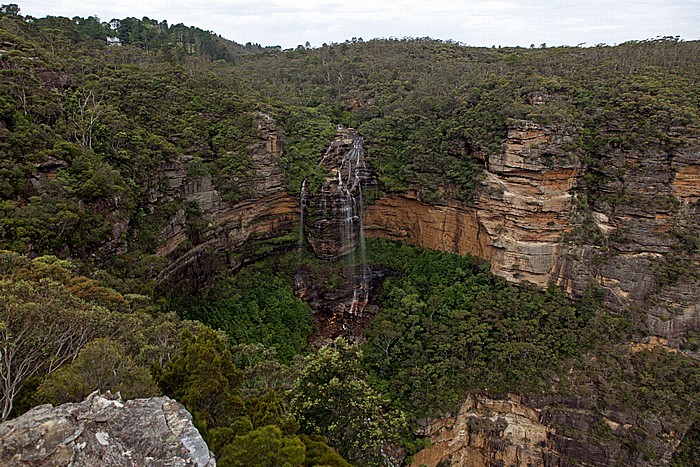 Blick vom Princes Rock Lookout: Blue Mountains National Park - Wentworth Falls Wentworth Falls