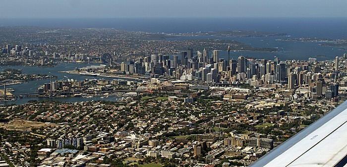 Port Jackson (Sydney Harbour) und Central Business District (CBD) North Shore Northern Beaches Luftbild aerial photo