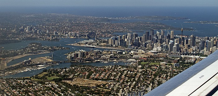 Port Jackson (Sydney Harbour) und Central Business District (CBD) North Shore Northern Beaches Luftbild aerial photo