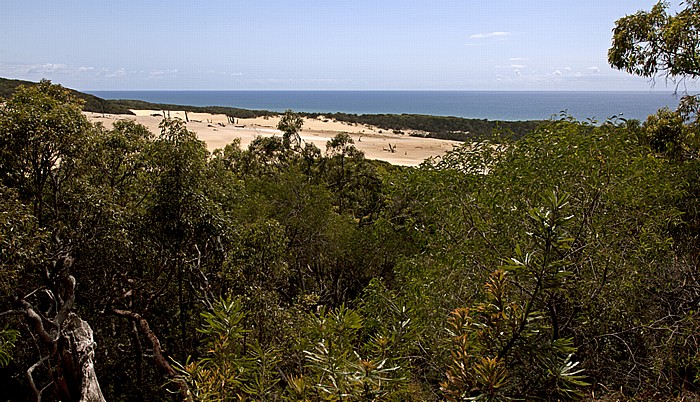 Fraser Island Blick auf Stonetool Sandblow und das Korallenmeer (Coral Sea)