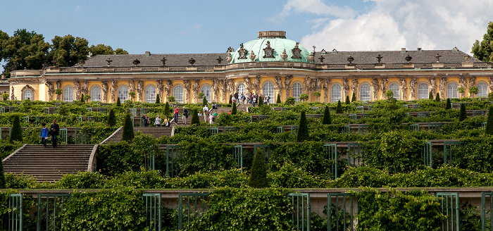 Potsdam Park Sanssouci: Weinbergterrassen, Schloss Sanssouci