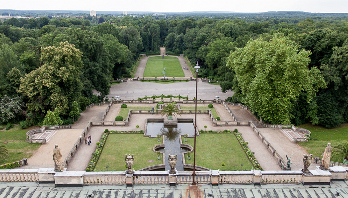 Park Sanssouci: Orangerieschloss (Neue Orangerie) - Blick von der Turmgalerie Potsdam