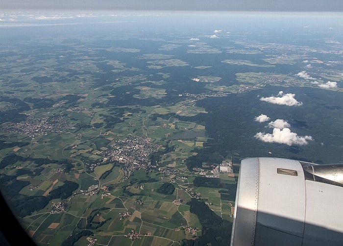 Bayern - Landkreis Ebersberg: Ebersberg und Ebersberger Forst Grafing bei München Luftbild aerial photo