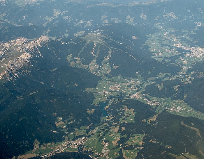 Südtirol - Pustertal Bruneck Dolomiten Kronplatz Olanger Stausee Luftbild aerial photo