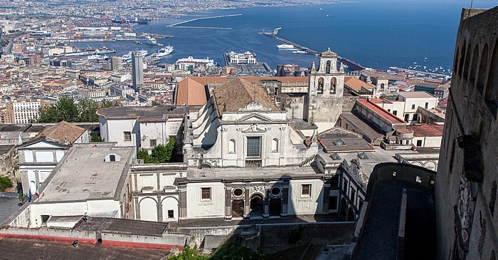 Neapel Blick vom Castel Sant' Elmo: Certosa di San Martino Centro Storico Golf von Neapel Porto di Napoli