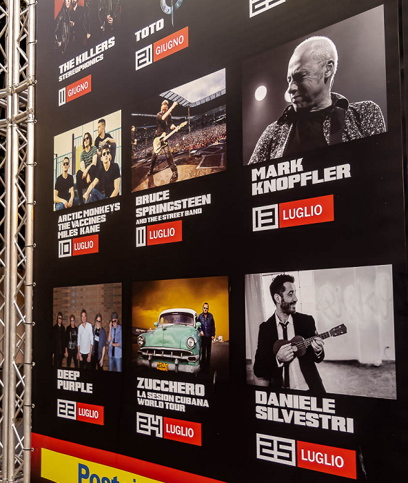 Ippodromo delle Capannelle (Rock in Roma): Konzertplakate