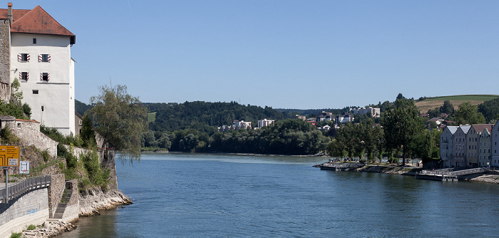 Passau Veste Niederhaus, Zusammenfluss von Donau und Inn, Altstadt