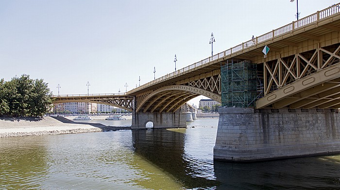 Budapest Donau, Margaretenbrücke (Margit hid) Margareteninsel