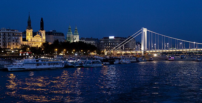 Budapest Donau, Elisabethbrücke (Erzsébet híd), Pest Griechisch-orthodoxe Kirche Innerstädtische Pfarrkirche