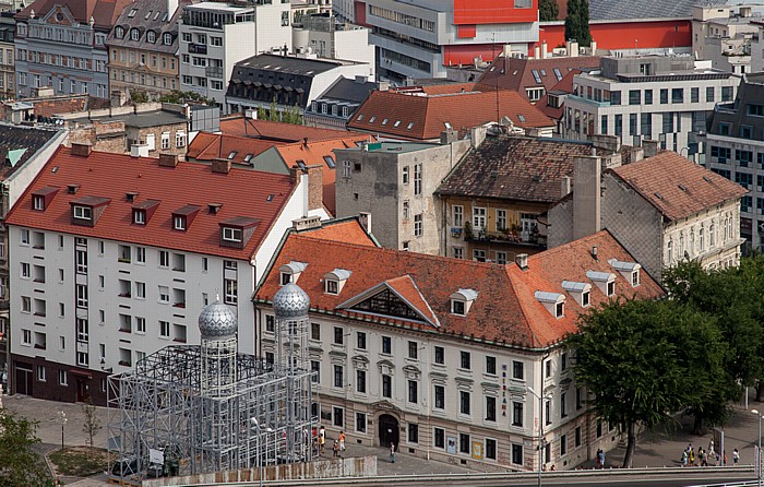 Blick von der Burg Bratislava (Bratislavsky hrad): Altstadt (Staré Mesto) Bratislava