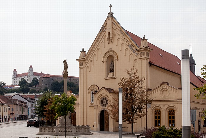 Bratislava Altstadt (Staré Mesto): Zupné námestie - Stephanskirche (Kostol svätého Stefana, Kapucínsky kostol) Burg