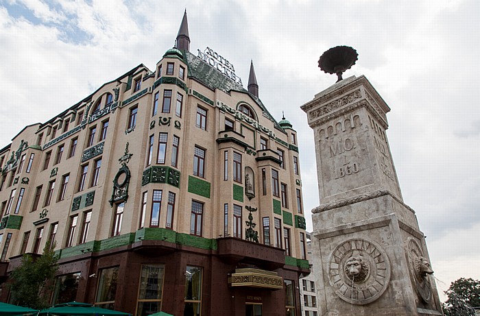 Terazije: Terazije-Brunnen, Hotel Moskva Belgrad