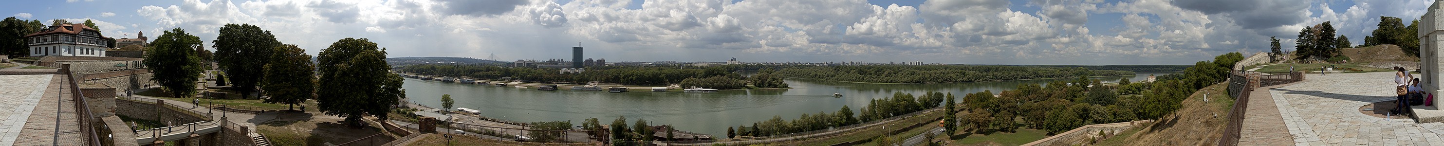 Blick von der Festung von Belgrad: Save und Donau Belgrad
