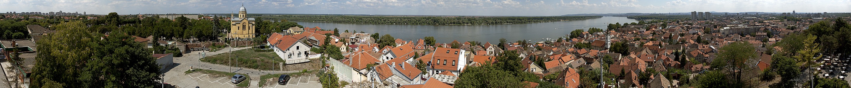 Belgrad Blick vom Kula Sibinjanin Janka (Gardos Turm): Zemun, Donau
