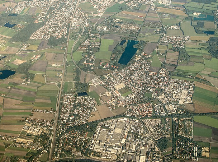Bayern - Landkreis Dachau: Karlsfeld Karlsfelder See Waldschwaigsee Luftbild aerial photo