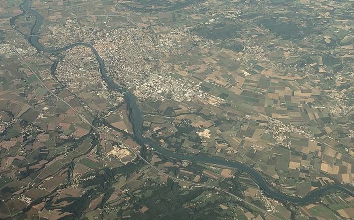 Auvergne-Rhône-Alpes - Département Drôme: Romans-sur-Isère, Isère Autoroute A49 Saint-Paul-lès-Romans Luftbild aerial photo