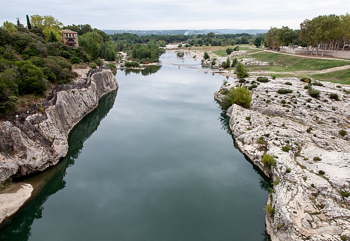 Blick von der Pont du Gard: Gardon Vers-Pont-du-Gard