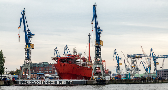 Hamburger Hafen: Werft Blohm + Voss (Trockendock Elbe 17) Hamburg