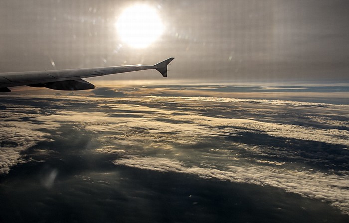 Niedersachsen Sonne und Wolken Luftbild aerial photo