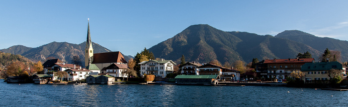 Tegernsee (See) Rottach-Egern (mit St. Laurentius) und Wallberg