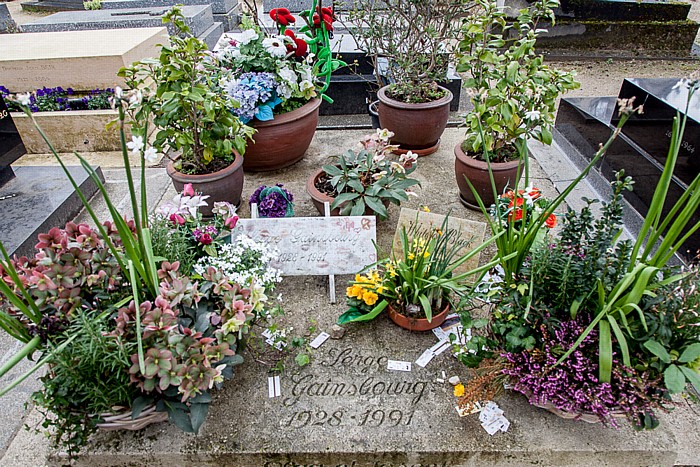 Paris Montparnasse: Cimetière Montparnasse - Grab von Serge Gainsbourg (1928-1991)