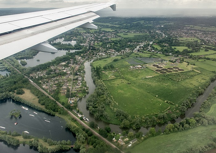 South East England - Berkshire: Ham Island, umflossen von der Themse (River Thames) Berkshire