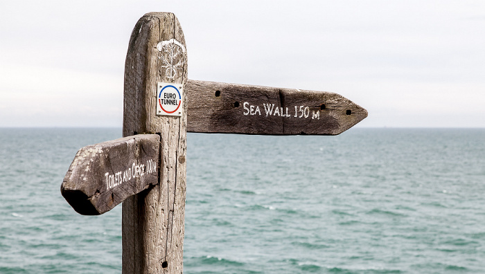 Stelle, an der der Eurotunnel das englische Festland erreicht Samphire Hoe Country Park