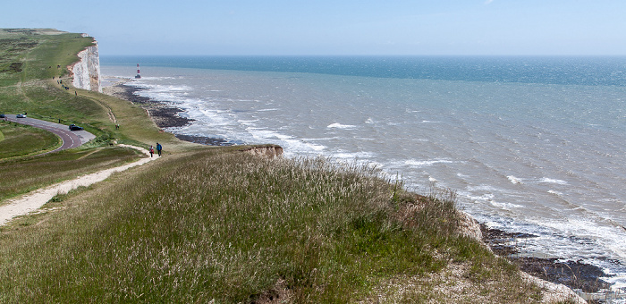 Beachy Head South Downs, Ärmelkanal (English Channel) Beachy Head Lighthouse South Downs Way