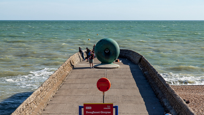 Doughnut Groyne: The Big Green Bagel (Seasick Doughnut) Brighton