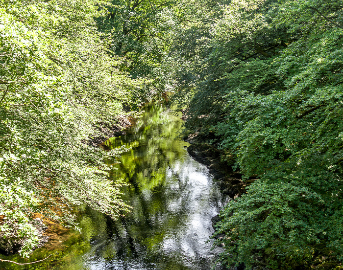 Dartmoor: Blick von der Holne Bridge auf den River Dart Dartmoor National Park