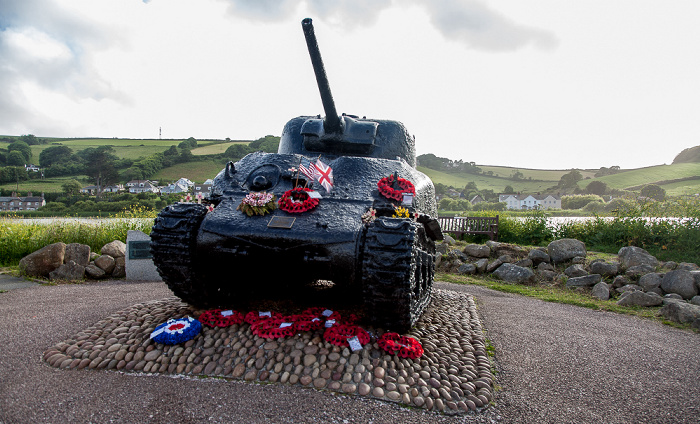 Slapton Sands: Torcross Memorial - Sherman Tank Torcross