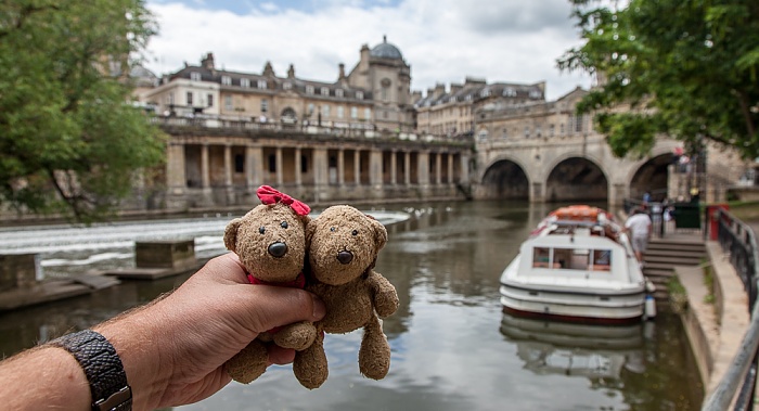 Bath River Avon: Teddine und Teddy Grand Parade Pulteney Bridge