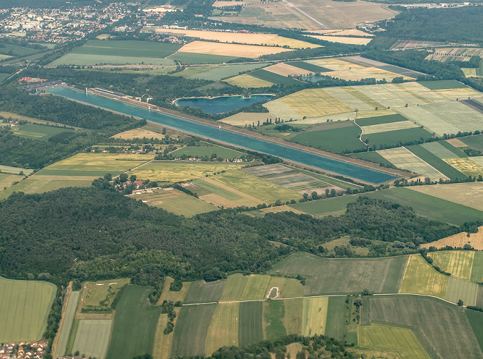 Bayern - Landkreis Dachau / Landkreis München: Regattastrecke Oberschleißheim / Regattaparksee Luftbild aerial photo