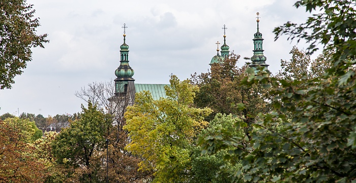 Blick vom Wawel: Türme der Kirche zum Hl. Bernhardin von Siena Krakau