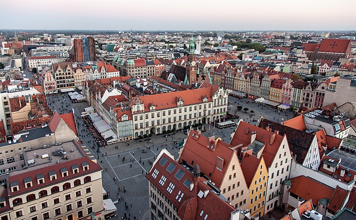 Stare Miasto: Blick vom Turm der Elisabethkirche - Großer Ring (Rynek) und Innerer Ringblock Breslau