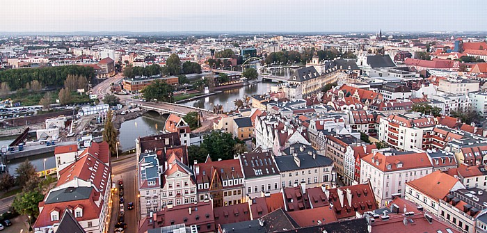 Breslau Stare Miasto: Blick vom Turm der Elisabethkirche - Oder mit der Insel Bürgerwerder