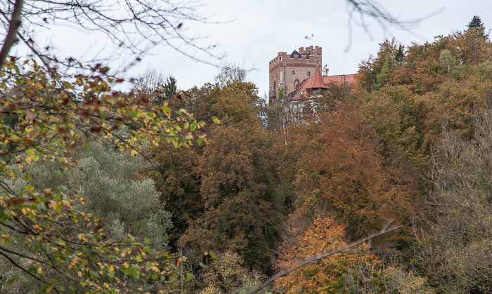 Pullach im Isartal Isartal, Isarhochufer mit Burg Schwaneck (Jugendherberge)