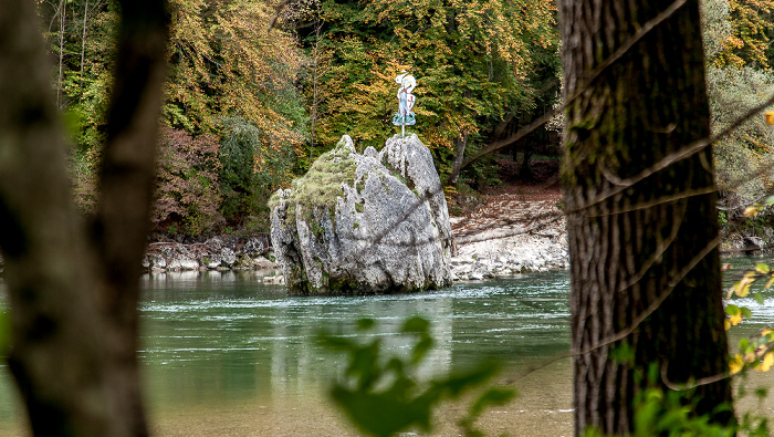 Isar mit dem Georgenstein Baierbrunn