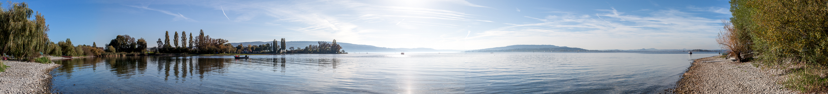 Insel Reichenau Untersee (Bodensee) mit (v.l.) Rheinsee, Zeller See und Gnadensee